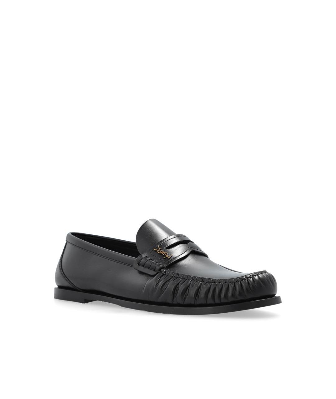 SAINT LAURENT Черные кожаные лоферы, фото 8