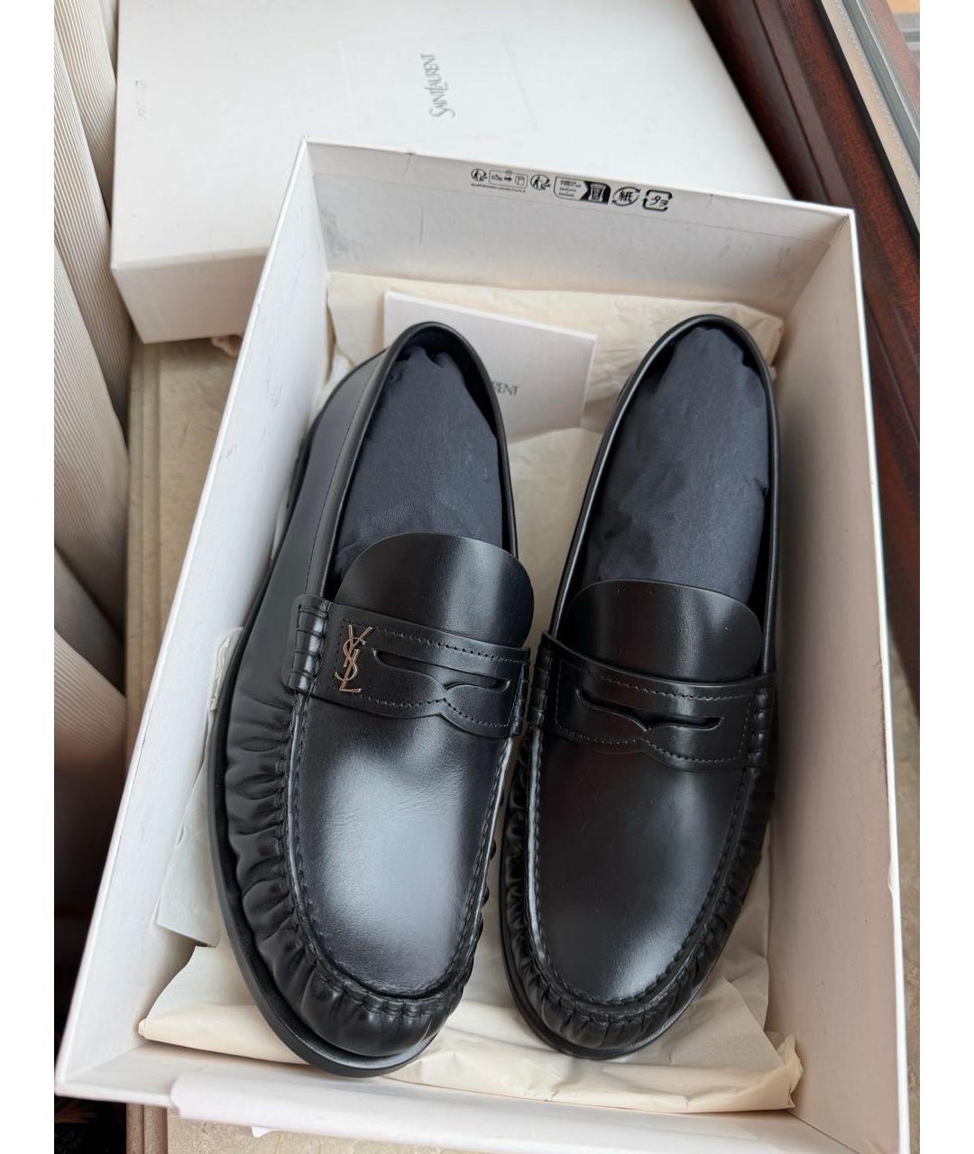 SAINT LAURENT Черные кожаные лоферы, фото 7