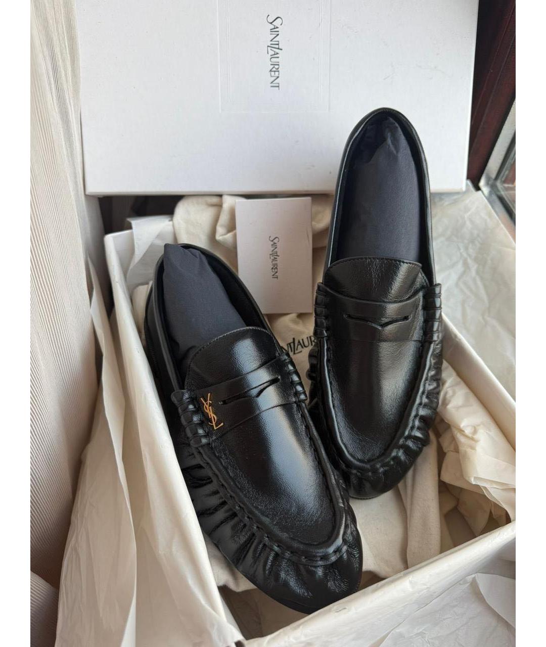 SAINT LAURENT Черные кожаные лоферы, фото 7