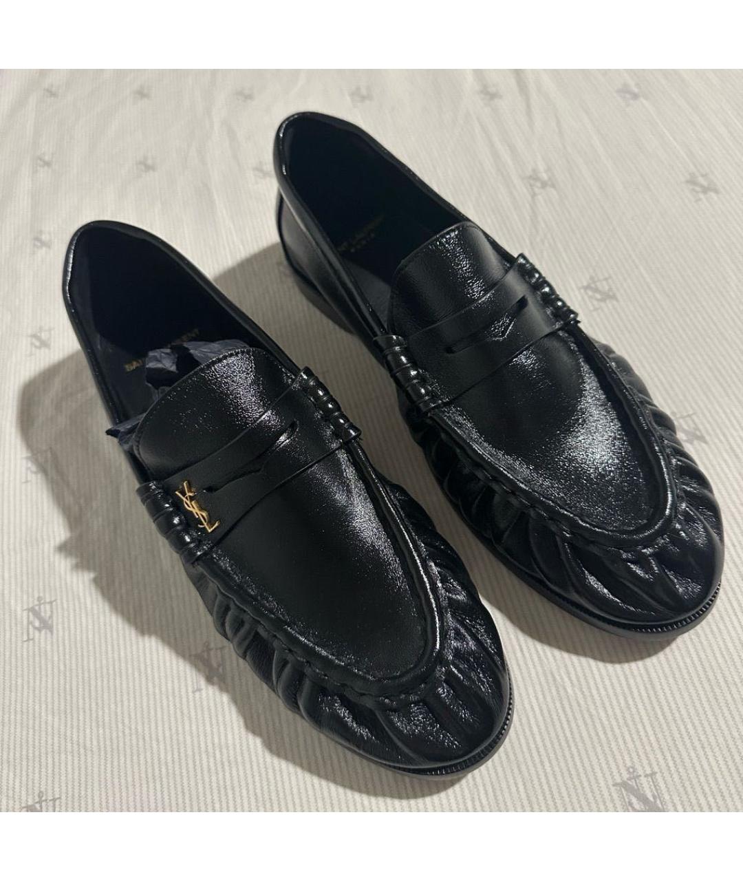 SAINT LAURENT Черные кожаные лоферы, фото 5
