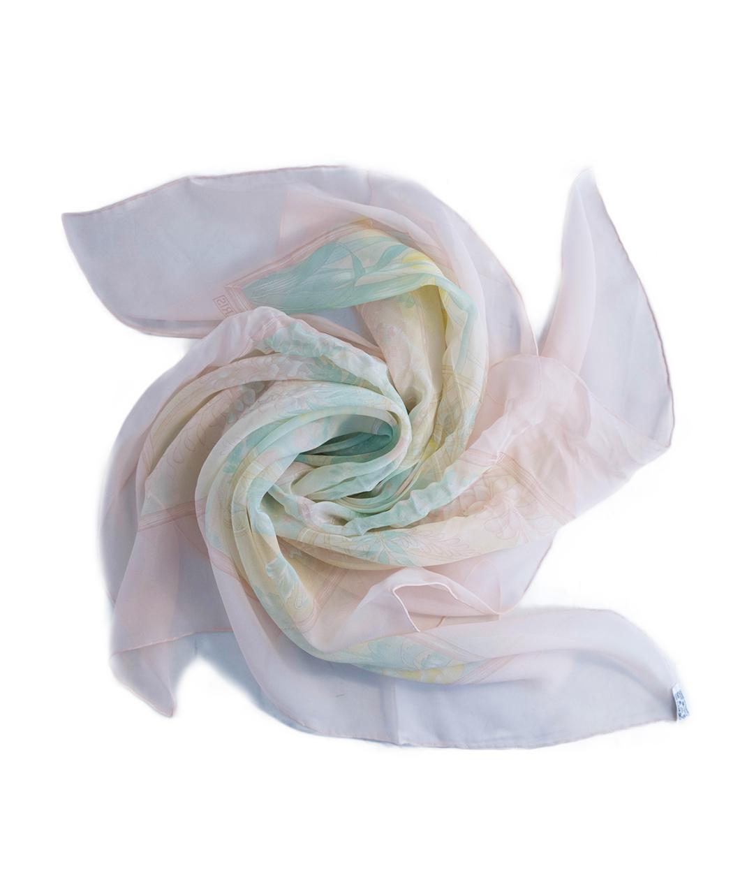 HERMES Розовый шелковый платок, фото 2