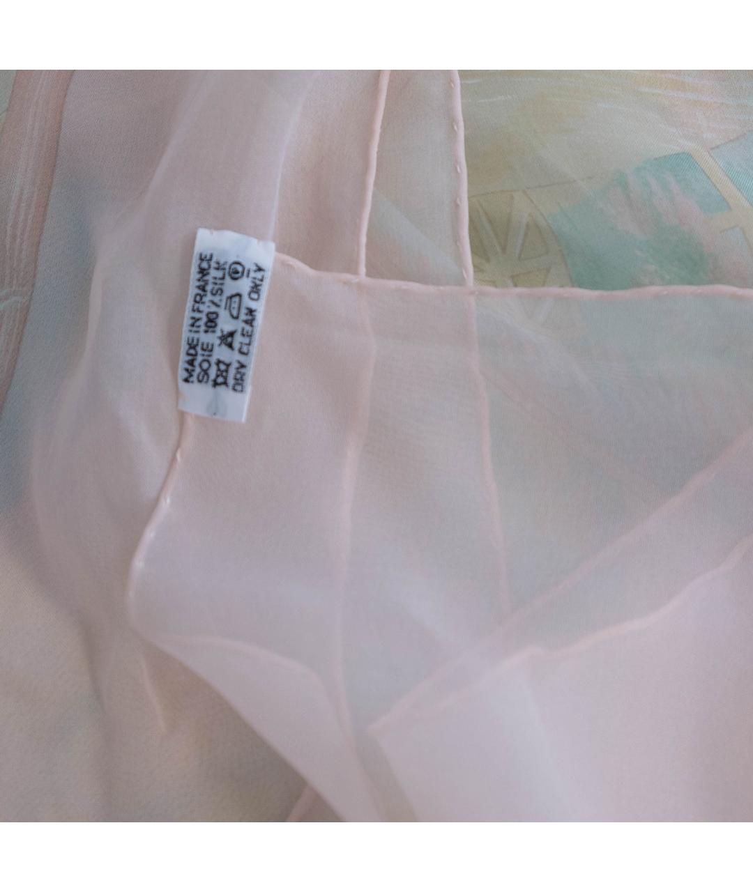 HERMES Розовый шелковый платок, фото 4