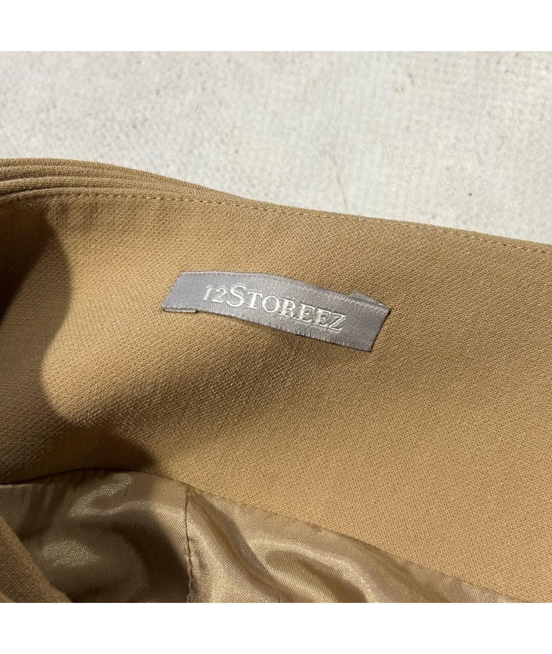 12 STOREEZ Бежевая полиэстеровая юбка миди, фото 5