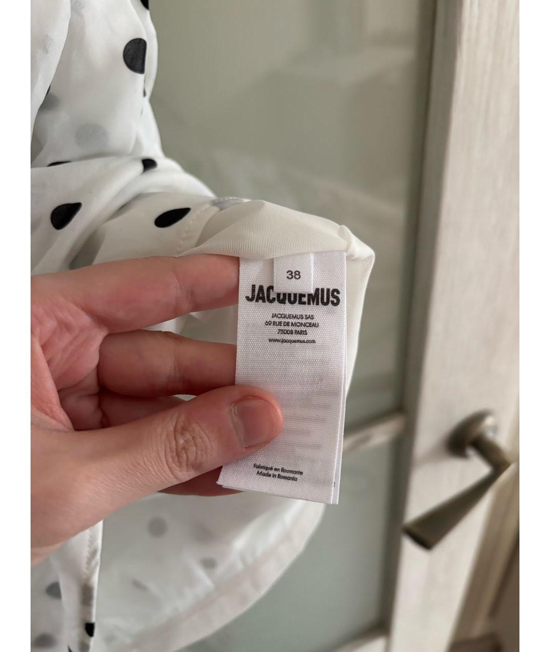 JACQUEMUS Белое полиэстеровое коктейльное платье, фото 5