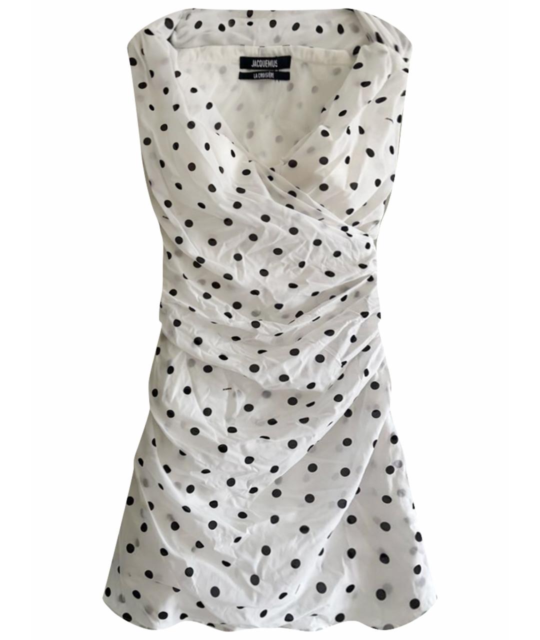 JACQUEMUS Белое полиэстеровое коктейльное платье, фото 1