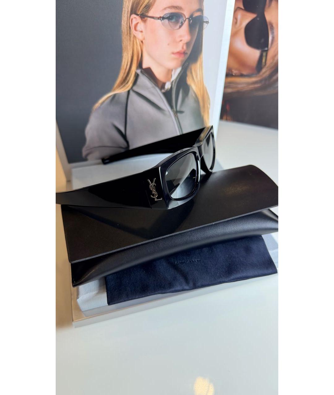 SAINT LAURENT Черные пластиковые солнцезащитные очки, фото 5