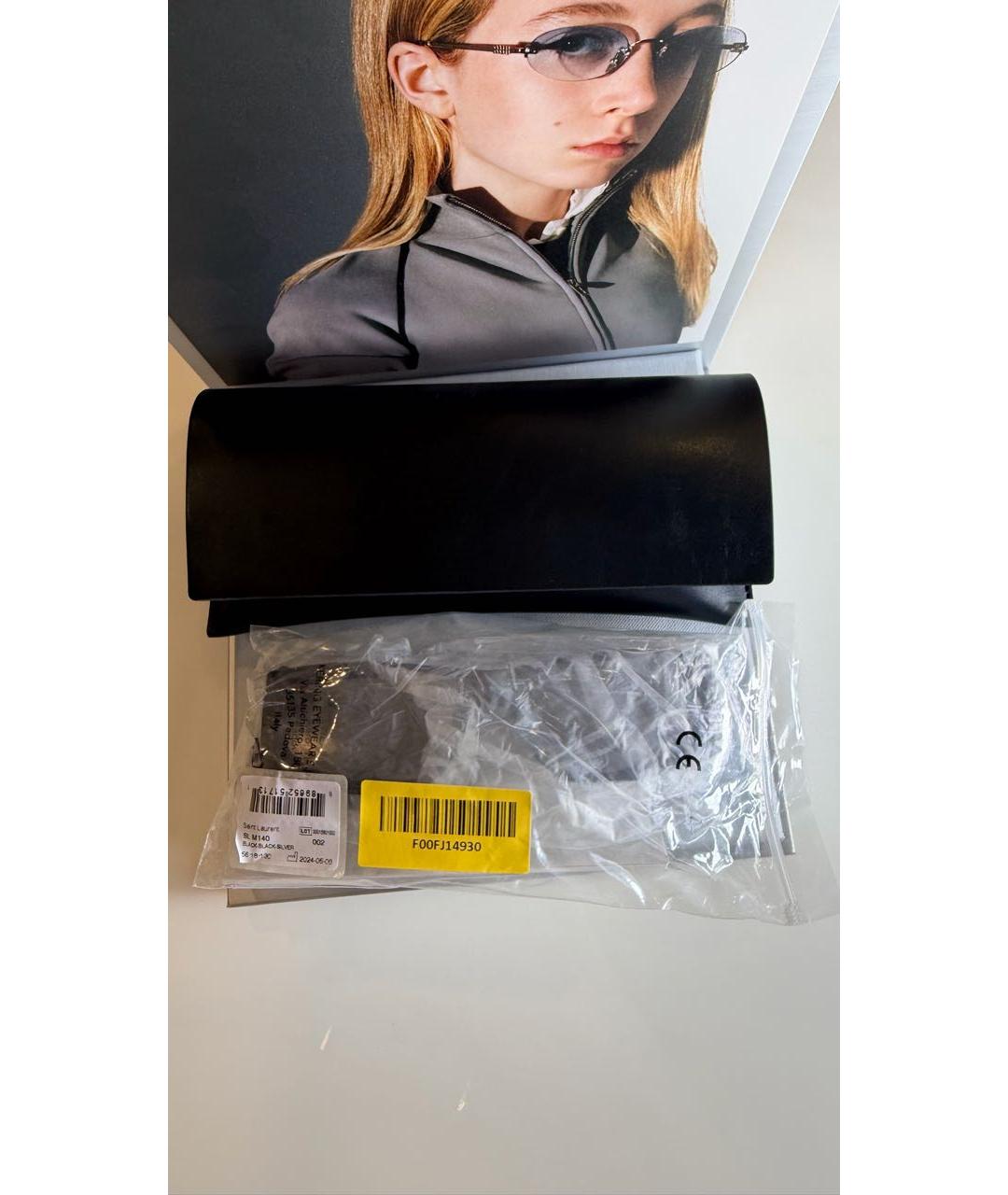 SAINT LAURENT Черные пластиковые солнцезащитные очки, фото 6