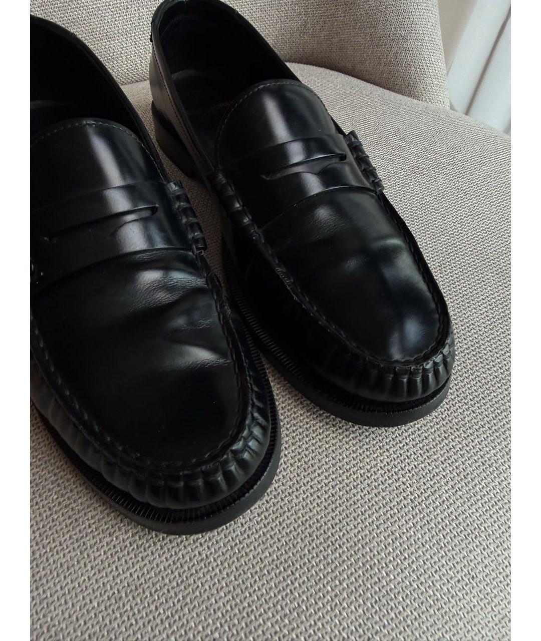 SAINT LAURENT Черные кожаные лоферы, фото 5