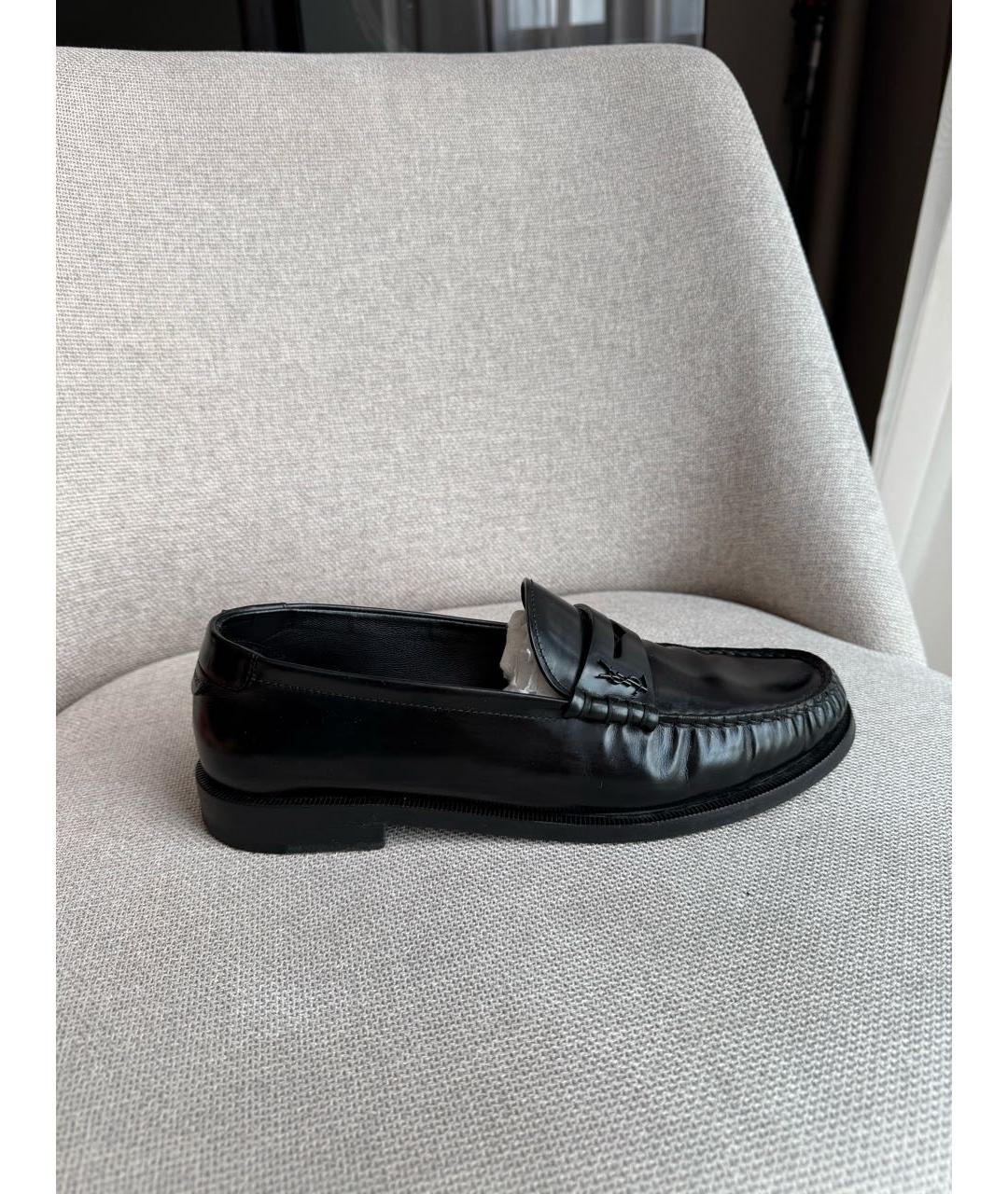SAINT LAURENT Черные кожаные лоферы, фото 9