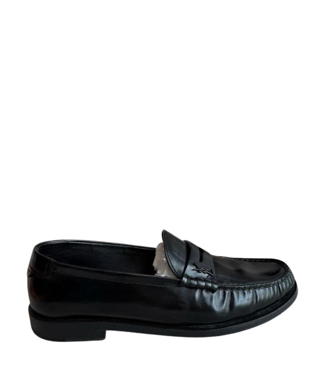 SAINT LAURENT Черные кожаные лоферы, фото 1