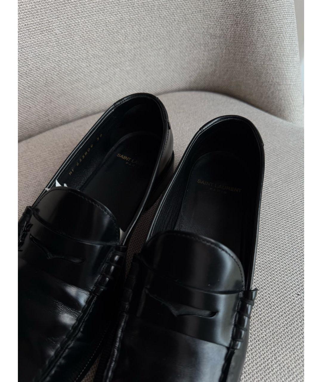 SAINT LAURENT Черные кожаные лоферы, фото 3