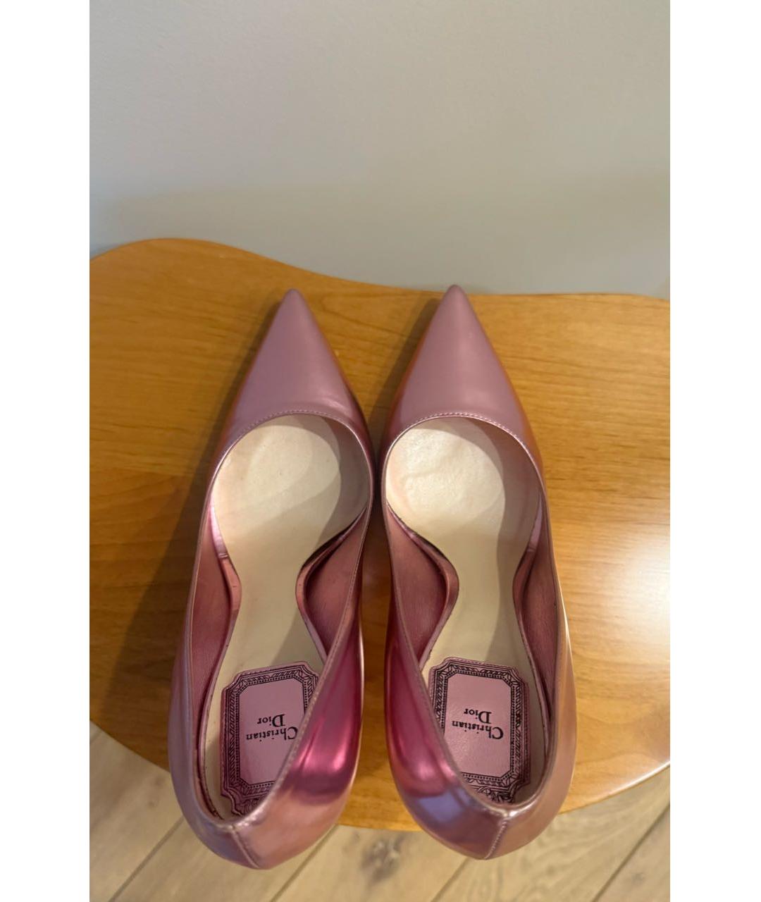 CHRISTIAN DIOR Розовые кожаные туфли, фото 3
