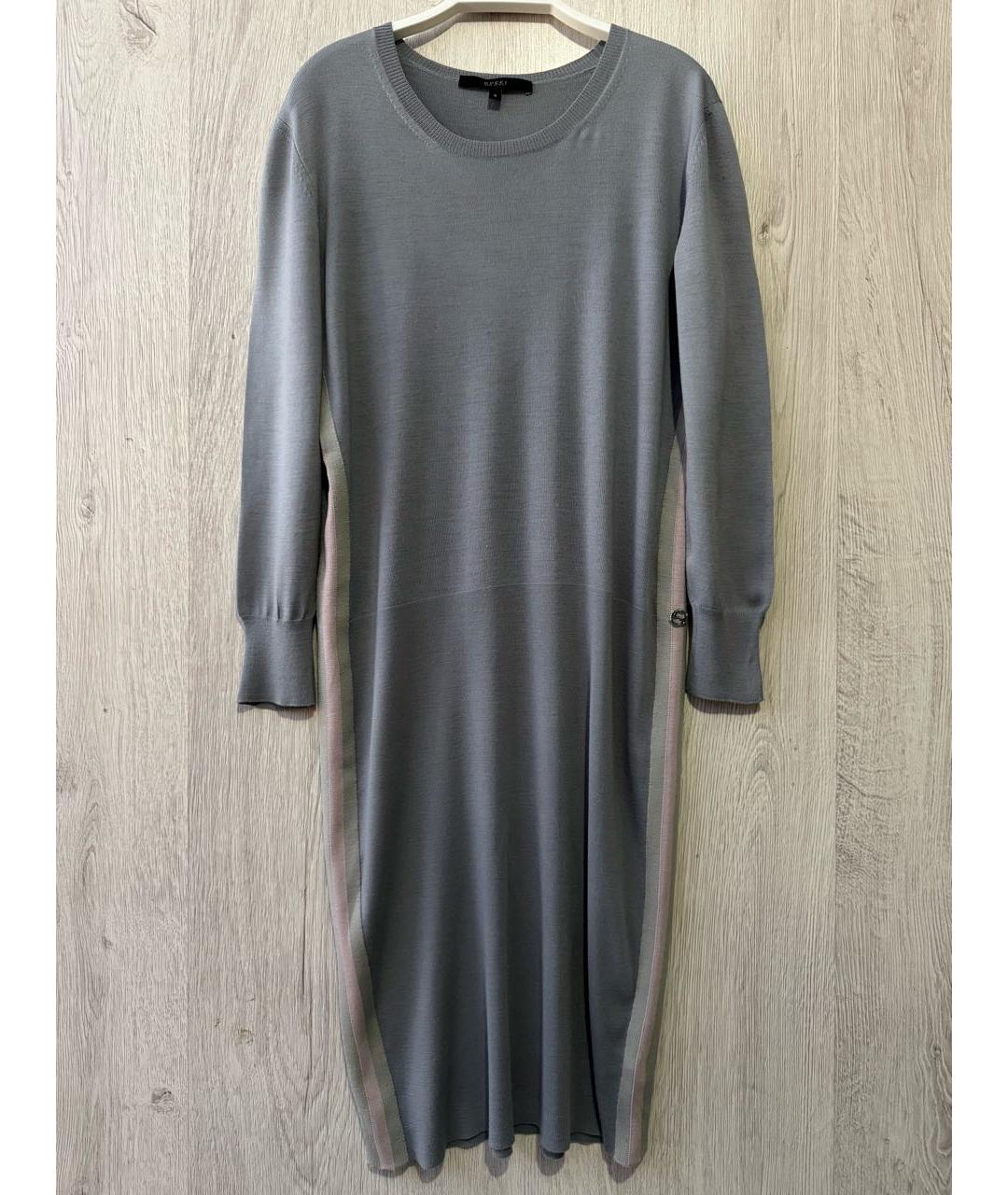 GUCCI Серое шерстяное повседневное платье, фото 9