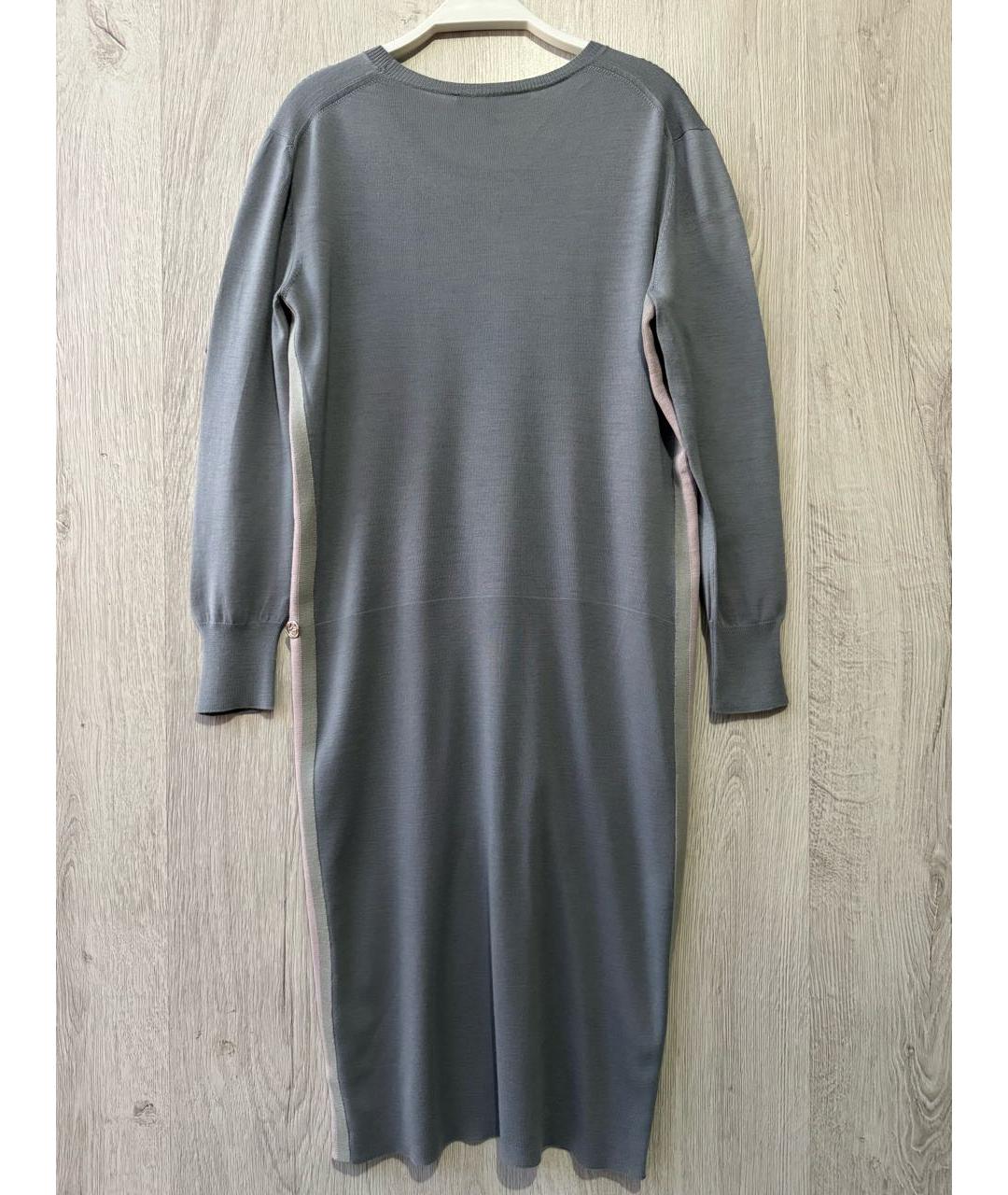 GUCCI Серое шерстяное повседневное платье, фото 3