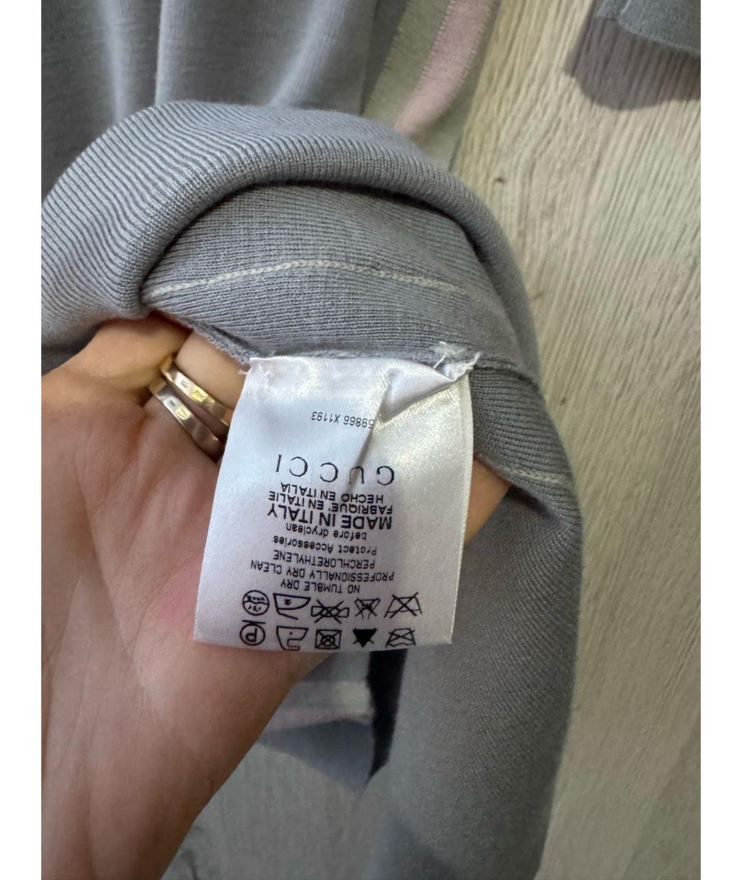 GUCCI Серое шерстяное повседневное платье, фото 7