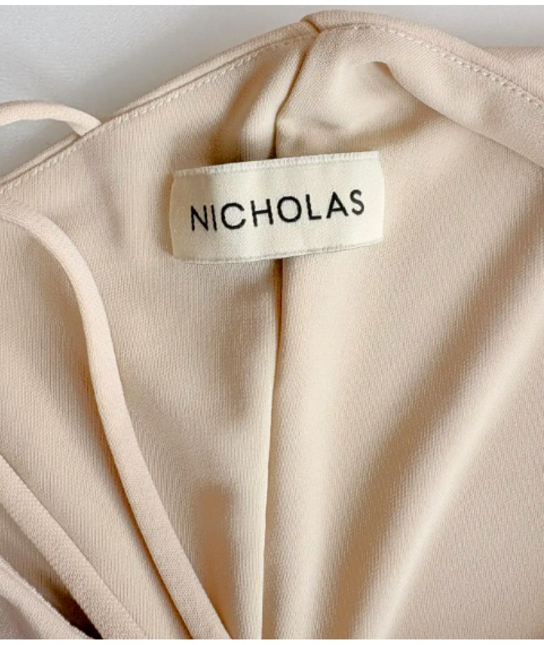 NICHOLAS KIRKWOOD Бежевое полиэстеровое коктейльное платье, фото 6