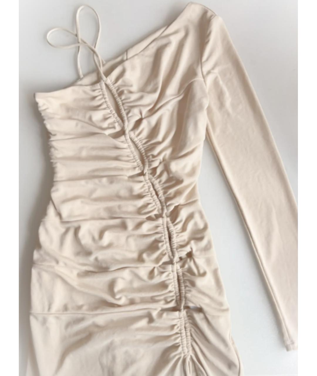 NICHOLAS KIRKWOOD Бежевое полиэстеровое коктейльное платье, фото 5