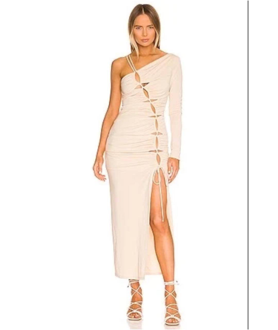 NICHOLAS KIRKWOOD Бежевое полиэстеровое коктейльное платье, фото 2