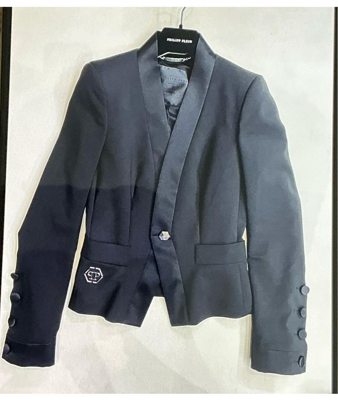 PHILIPP PLEIN Черный вискозный жакет/пиджак, фото 8