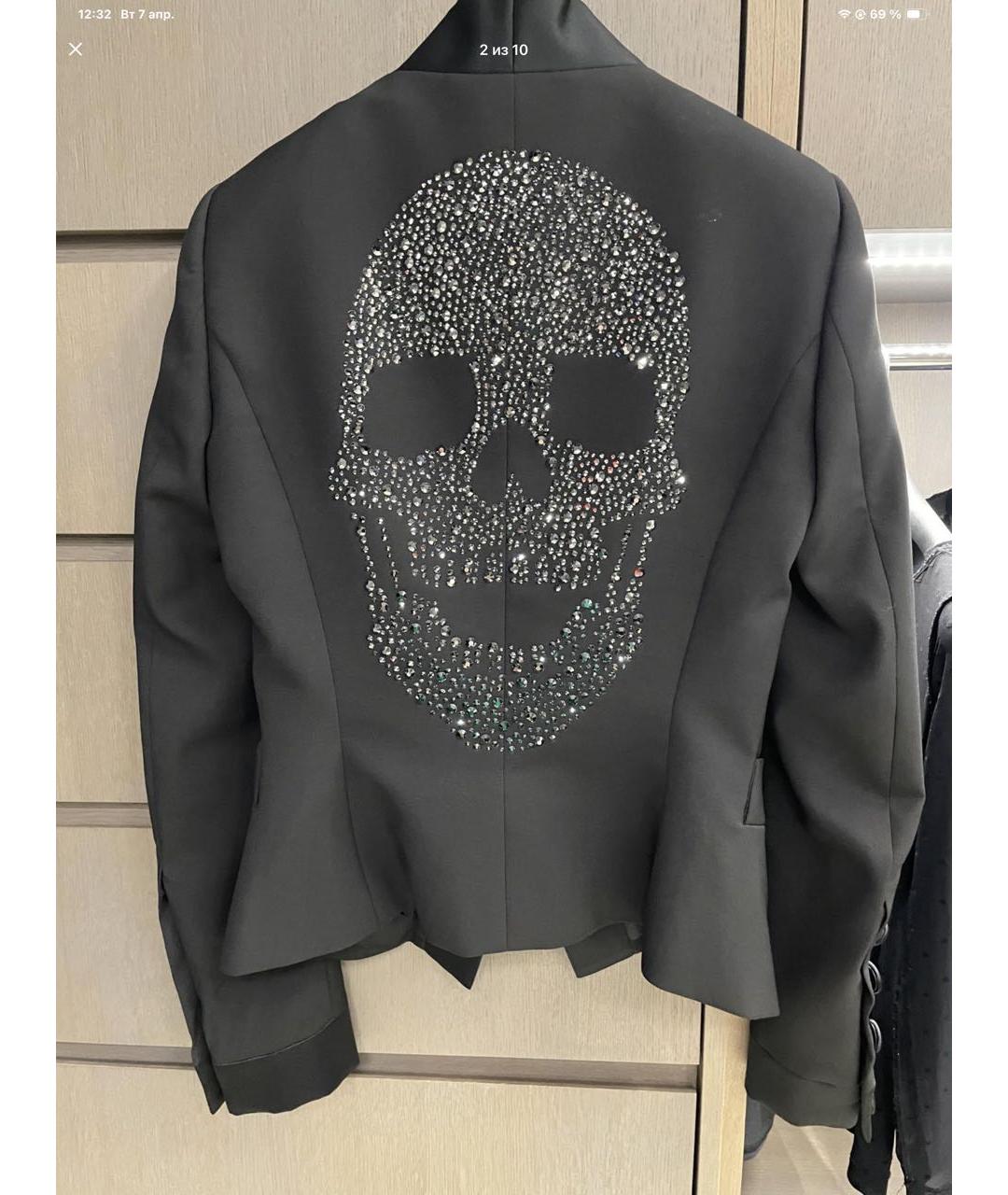 PHILIPP PLEIN Черный вискозный жакет/пиджак, фото 3