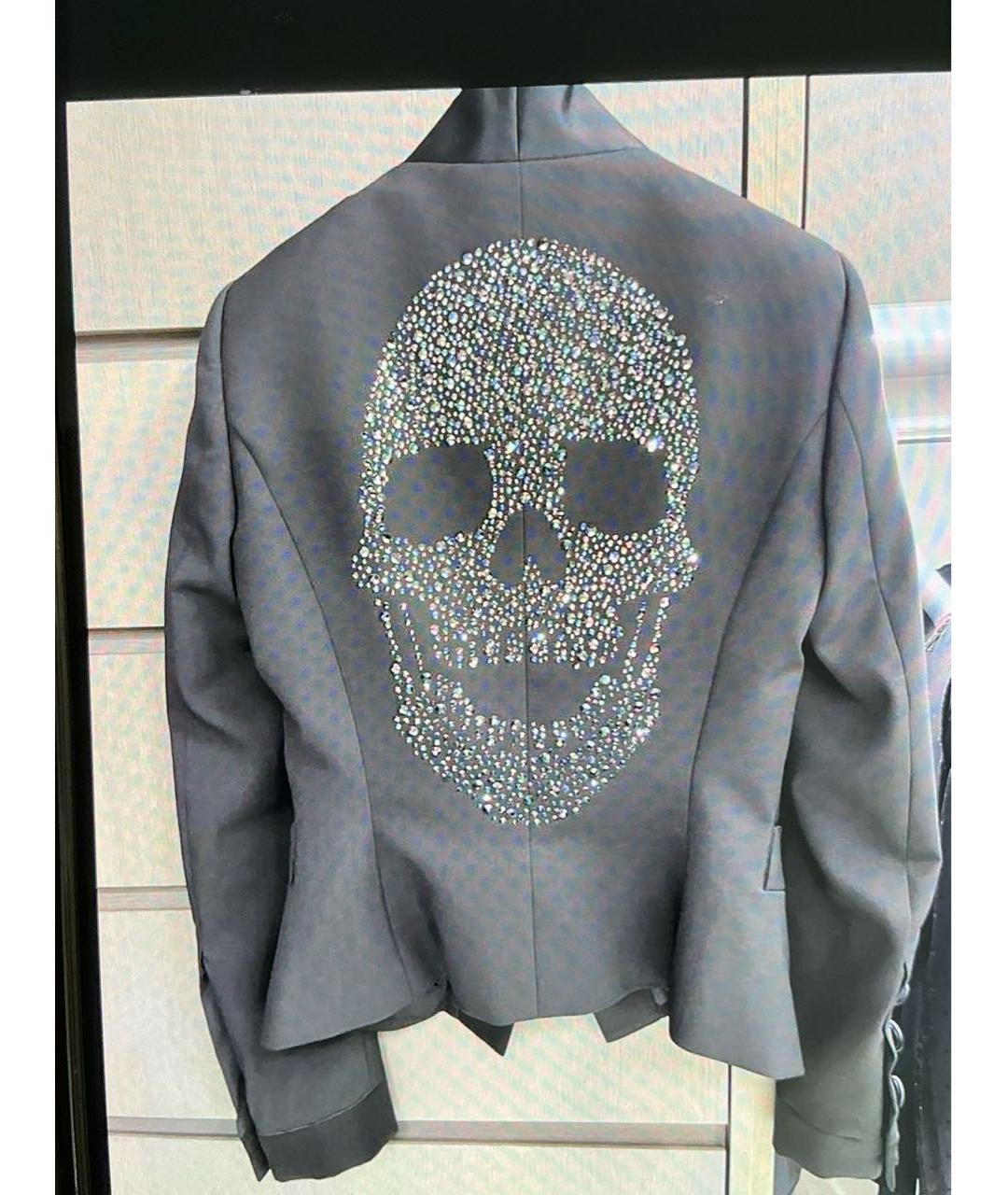 PHILIPP PLEIN Черный вискозный жакет/пиджак, фото 3