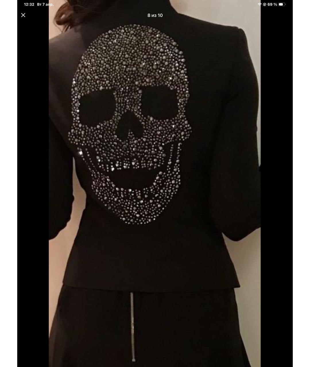 PHILIPP PLEIN Черный вискозный жакет/пиджак, фото 8