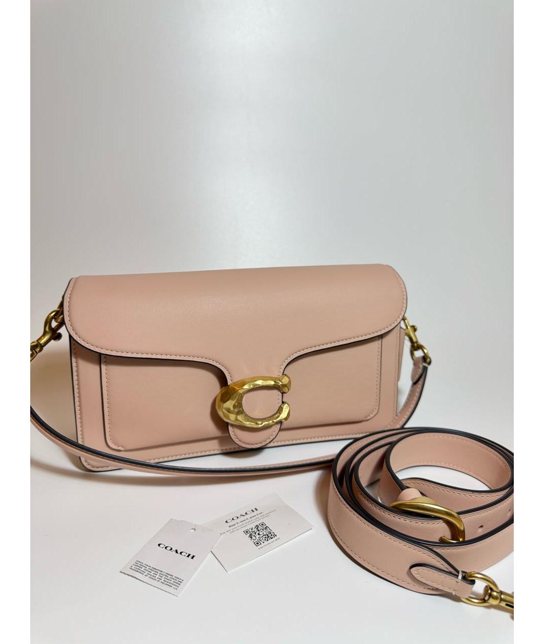COACH Розовая кожаная сумка через плечо, фото 6