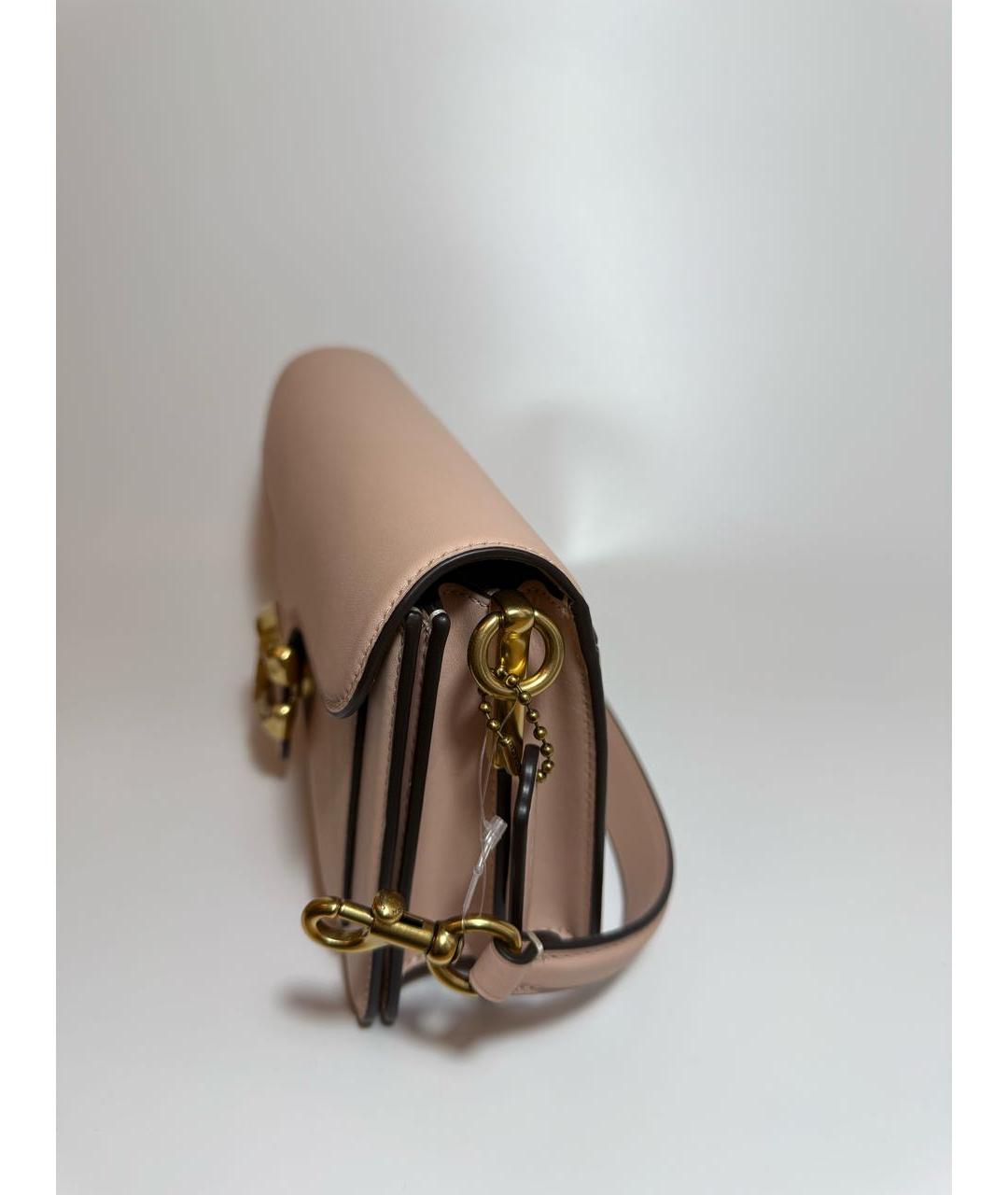 COACH Розовая кожаная сумка через плечо, фото 2