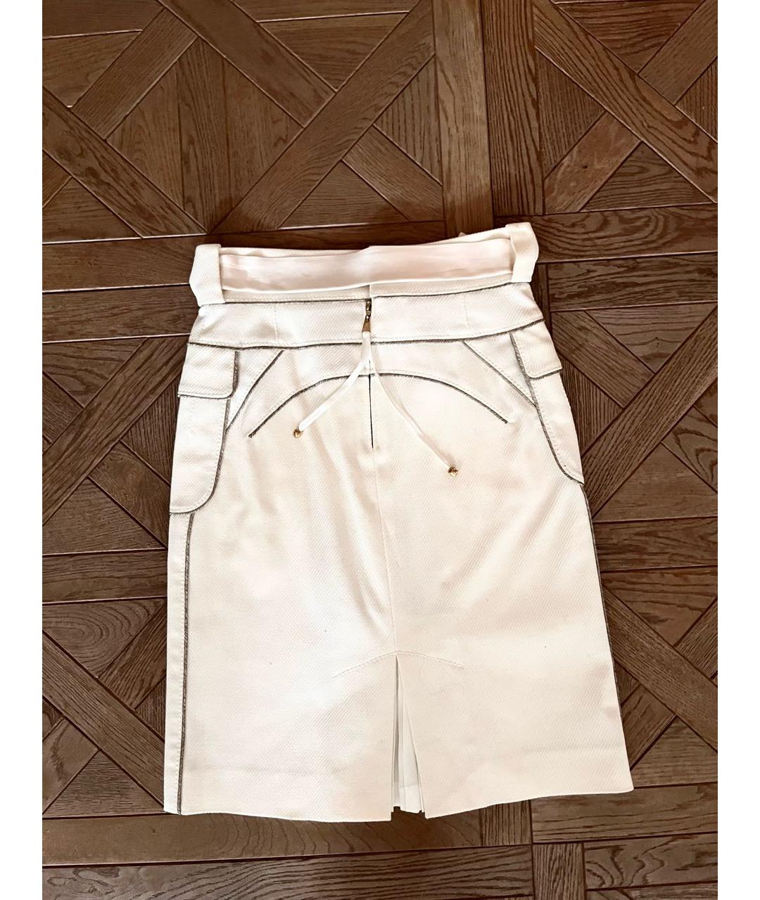 LOUIS VUITTON Белая хлопковая юбка миди, фото 2