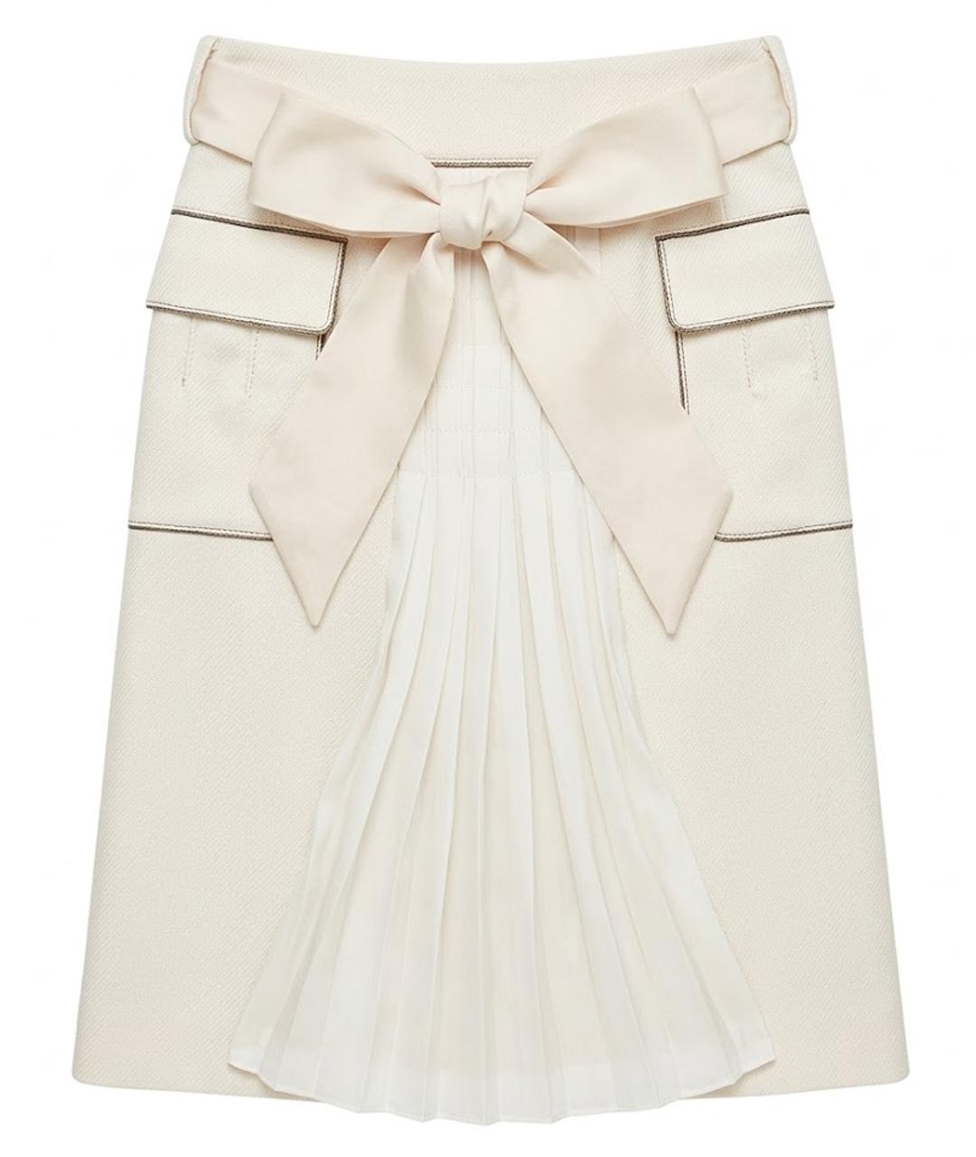 LOUIS VUITTON Белая хлопковая юбка миди, фото 1