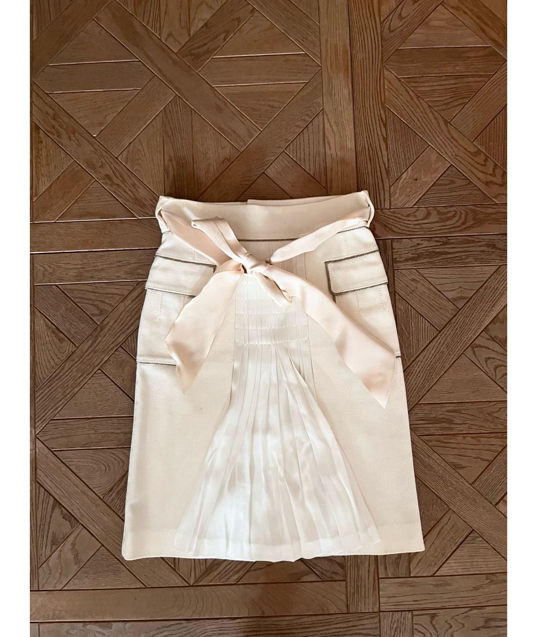 LOUIS VUITTON Белая хлопковая юбка миди, фото 4