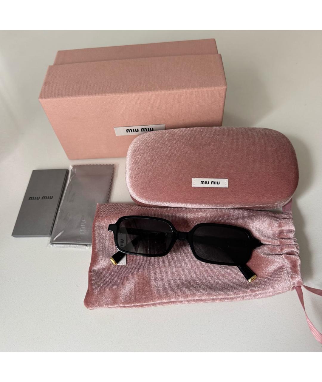 MIU MIU Черные пластиковые солнцезащитные очки, фото 5