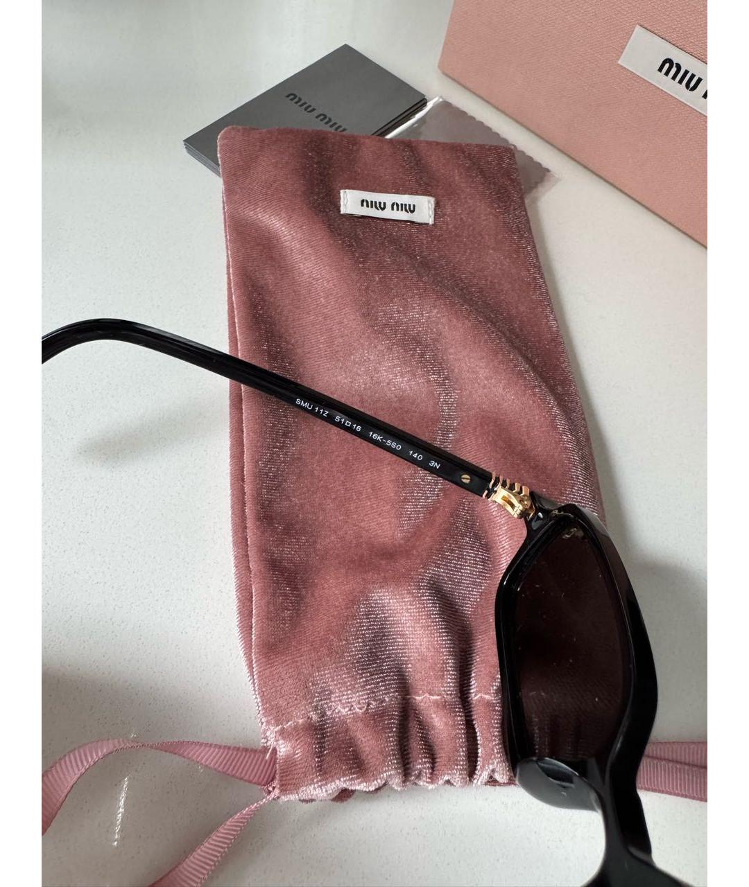 MIU MIU Черные пластиковые солнцезащитные очки, фото 7