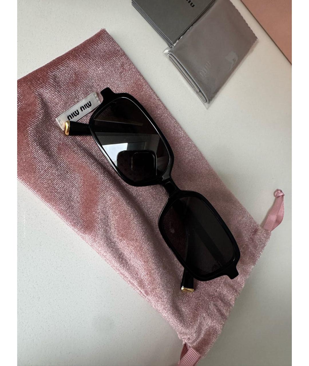 MIU MIU Черные пластиковые солнцезащитные очки, фото 8