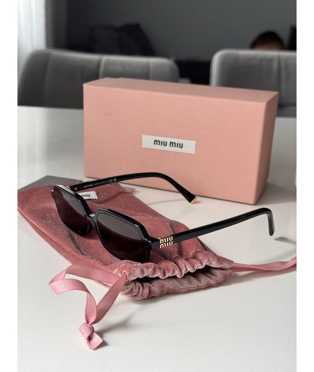 MIU MIU Черные пластиковые солнцезащитные очки, фото 9