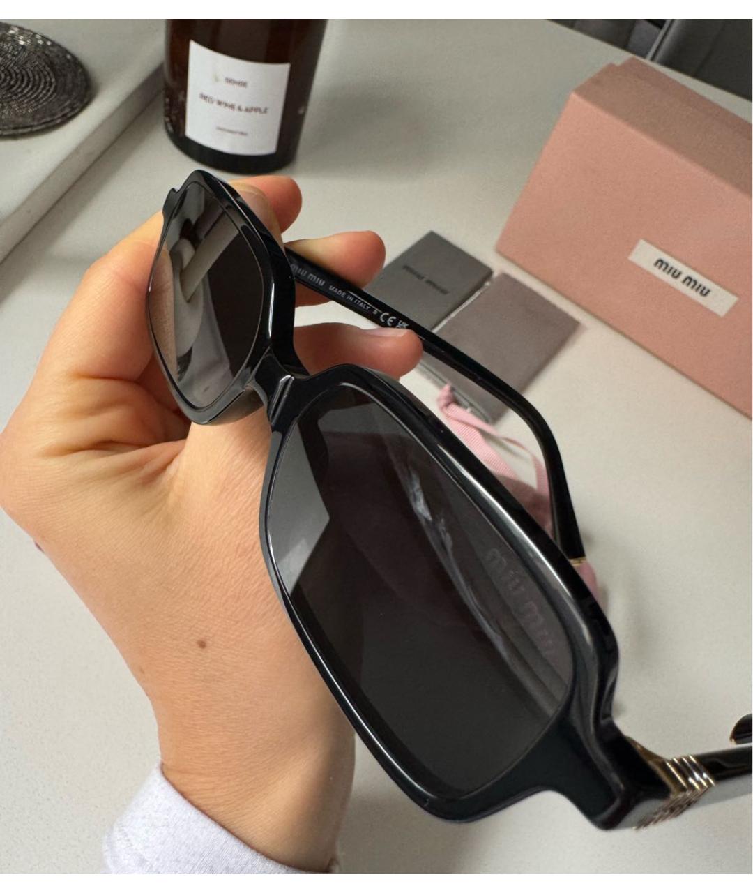 MIU MIU Черные пластиковые солнцезащитные очки, фото 6