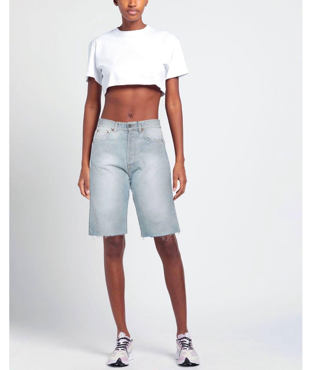 VETEMENTS Голубые деним шорты, фото 3