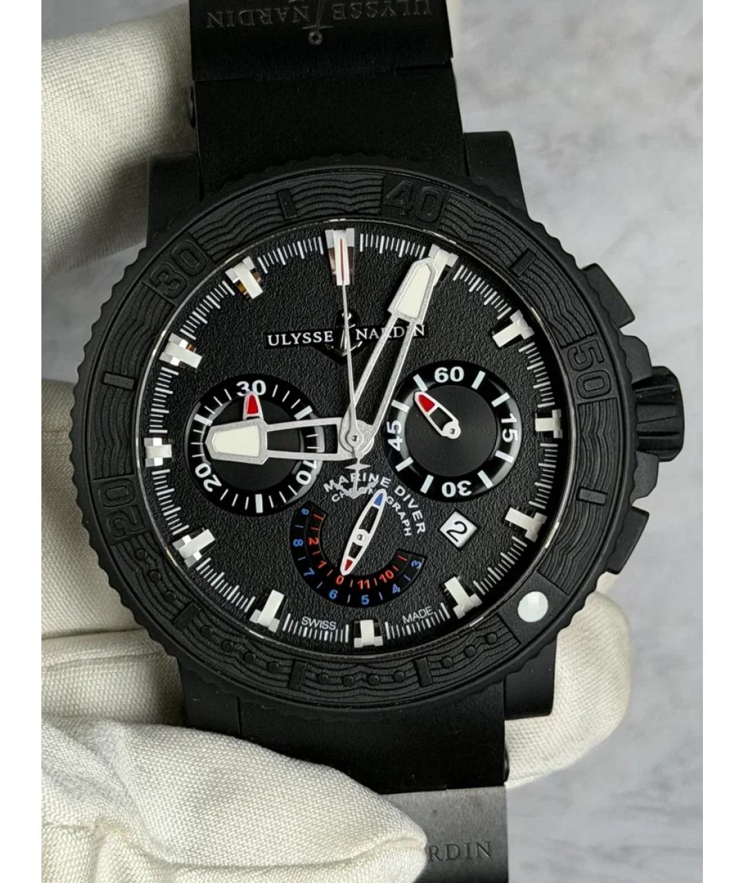 Ulysse Nardin Черные стальные часы, фото 3