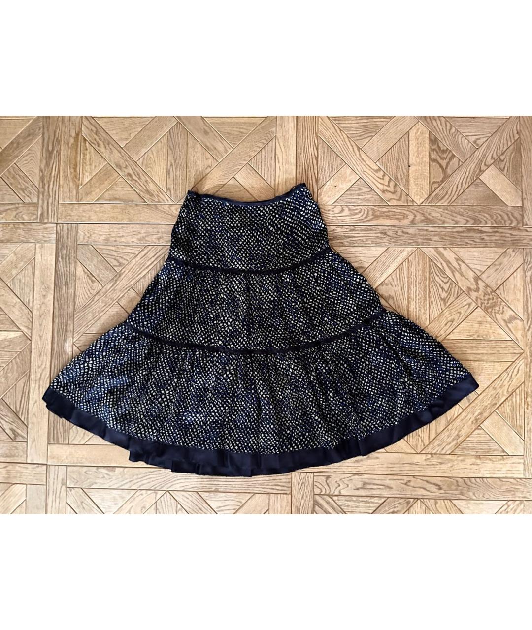 LOUIS VUITTON Мульти шелковая юбка миди, фото 5