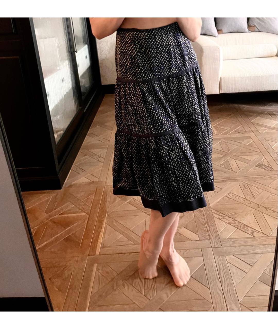 LOUIS VUITTON Мульти шелковая юбка миди, фото 4