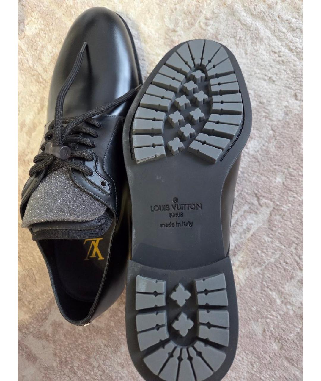 LOUIS VUITTON Черные кожаные туфли, фото 6