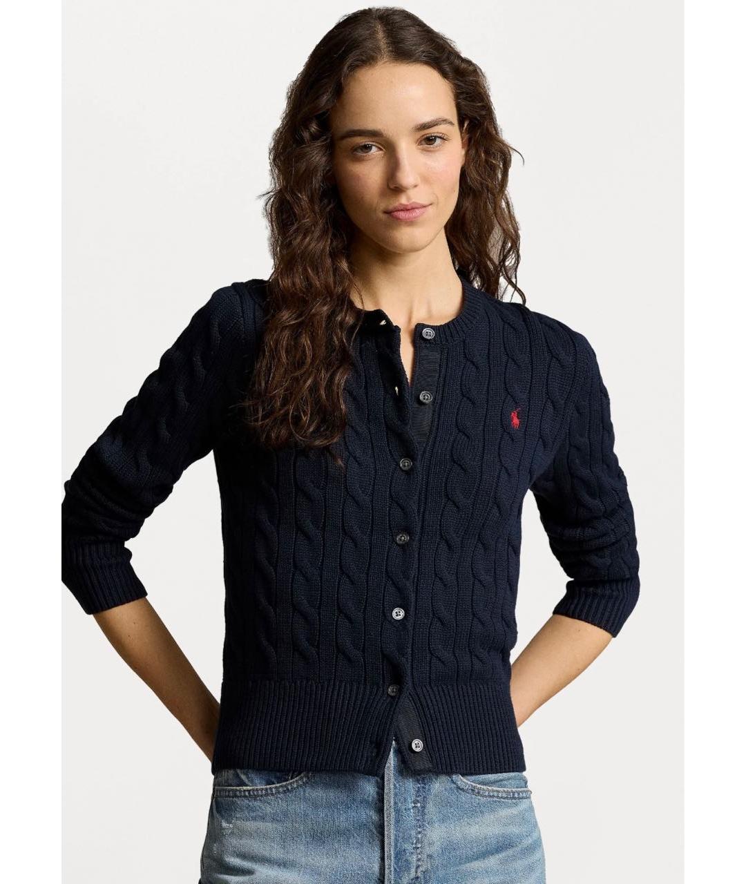 POLO RALPH LAUREN Темно-синий хлопковый джемпер / свитер, фото 7