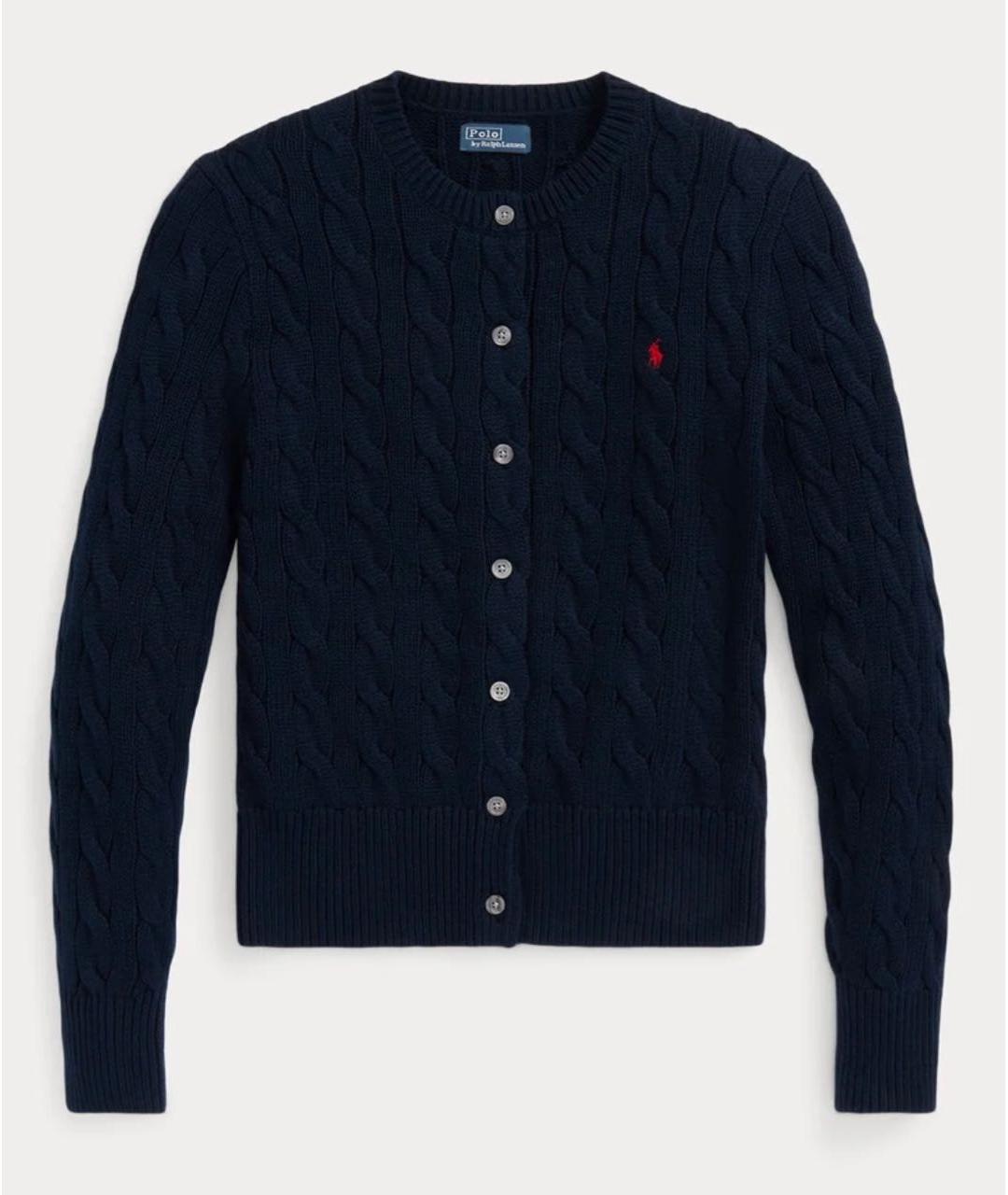 POLO RALPH LAUREN Темно-синий хлопковый джемпер / свитер, фото 9