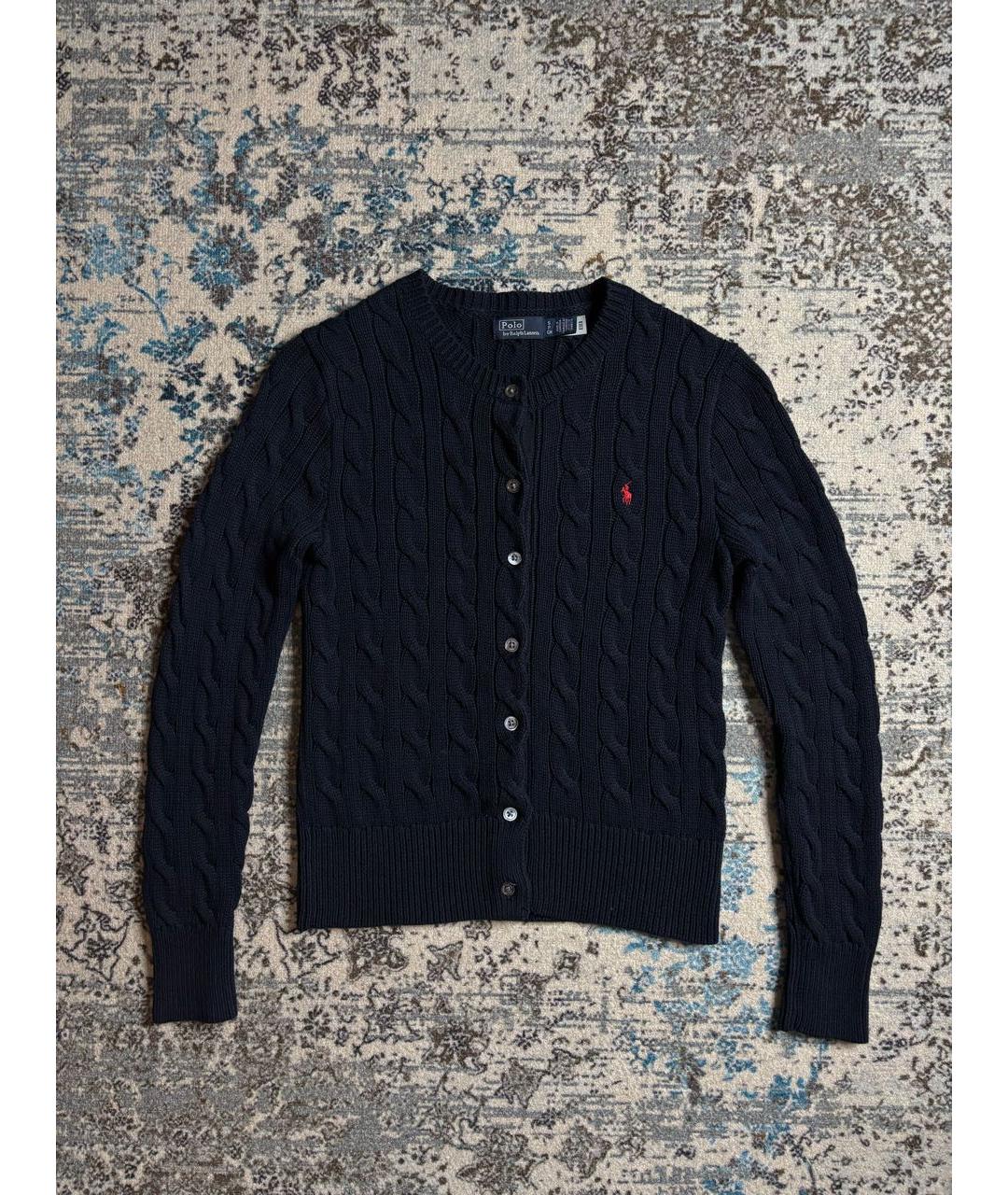 POLO RALPH LAUREN Темно-синий хлопковый джемпер / свитер, фото 6