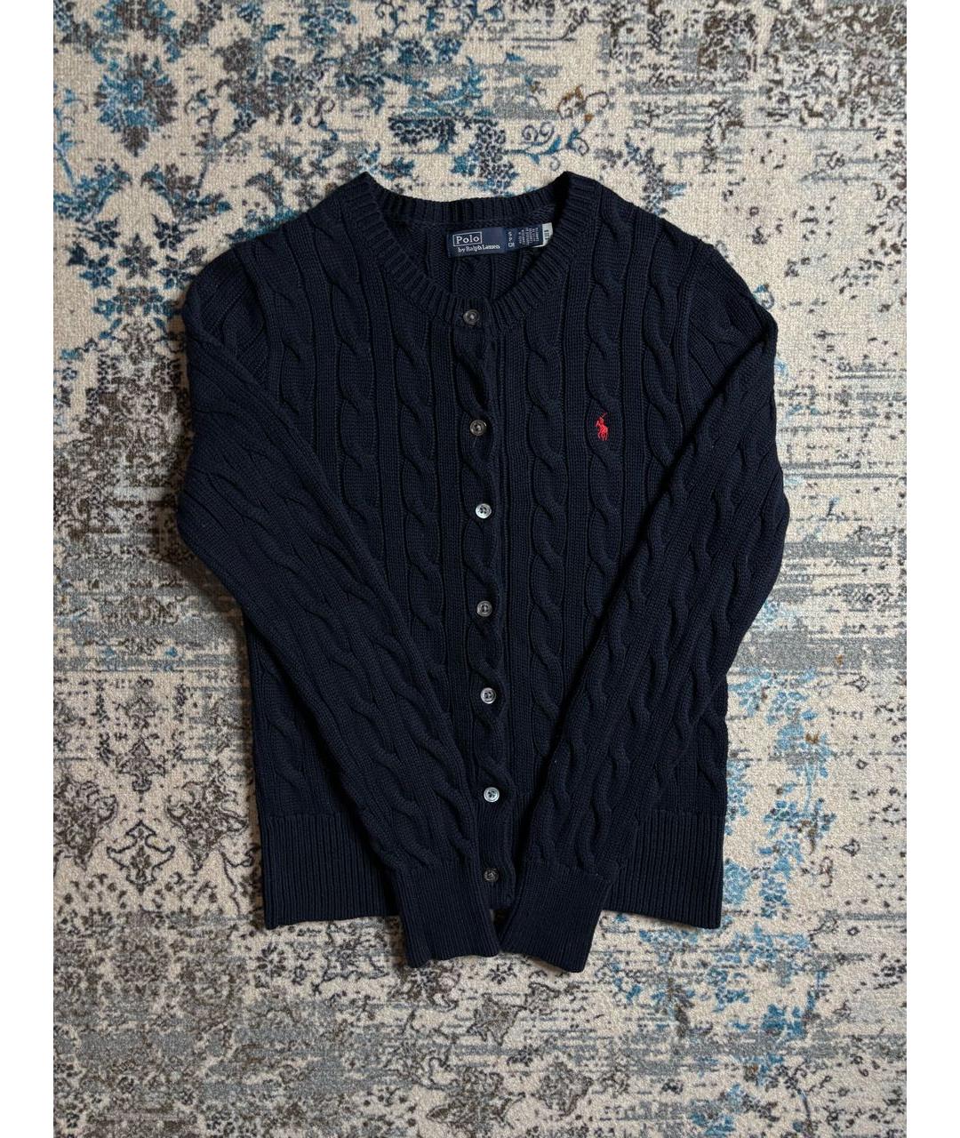 POLO RALPH LAUREN Темно-синий хлопковый джемпер / свитер, фото 2