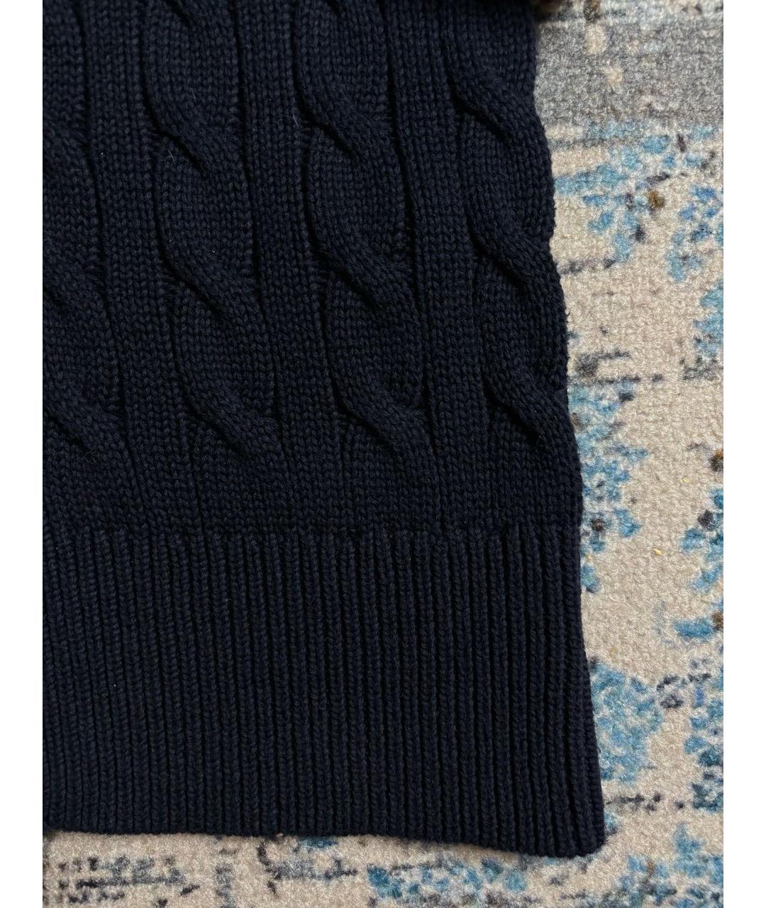 POLO RALPH LAUREN Темно-синий хлопковый джемпер / свитер, фото 5