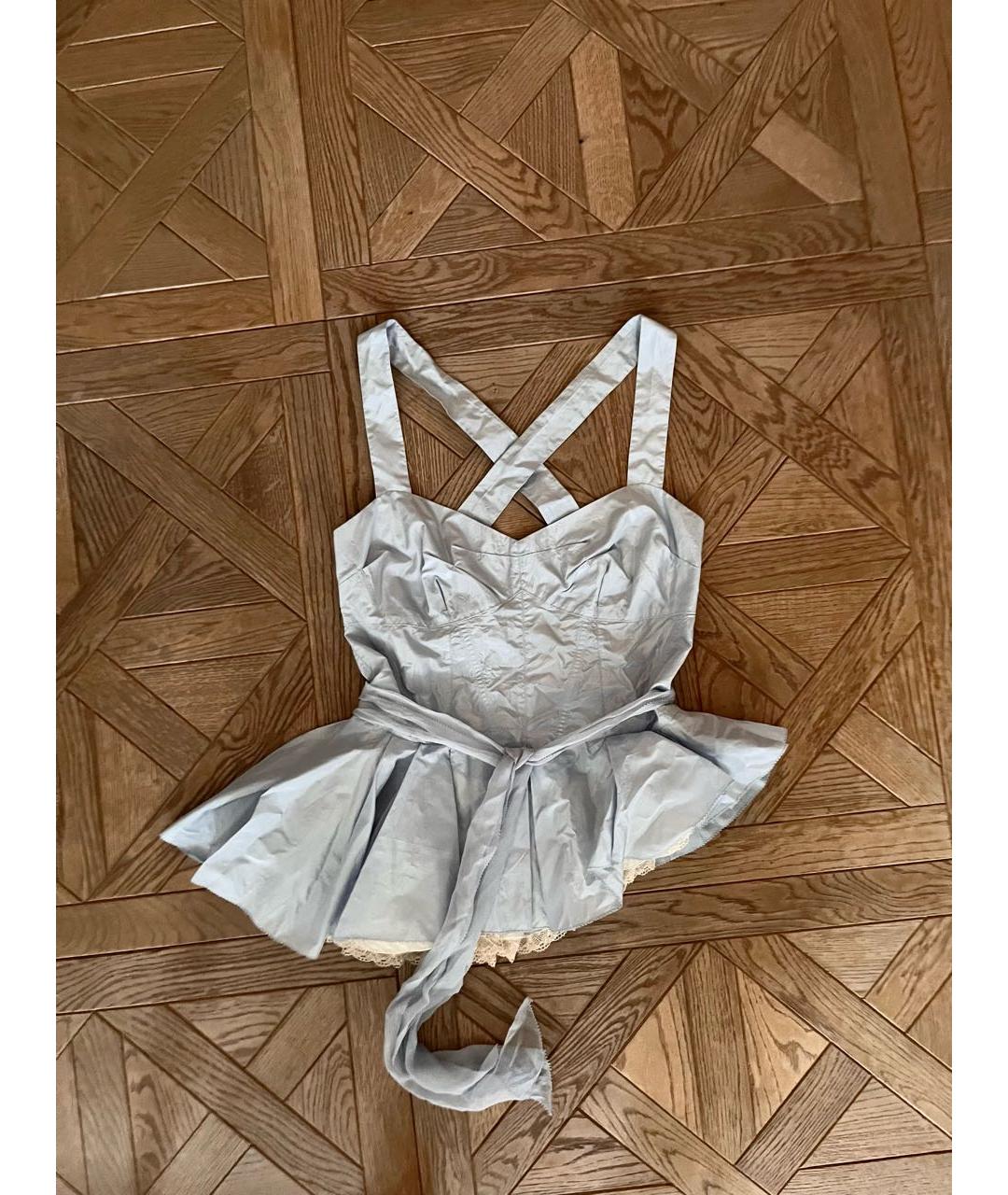 LOUIS VUITTON Голубой хлопковый корсет, фото 4