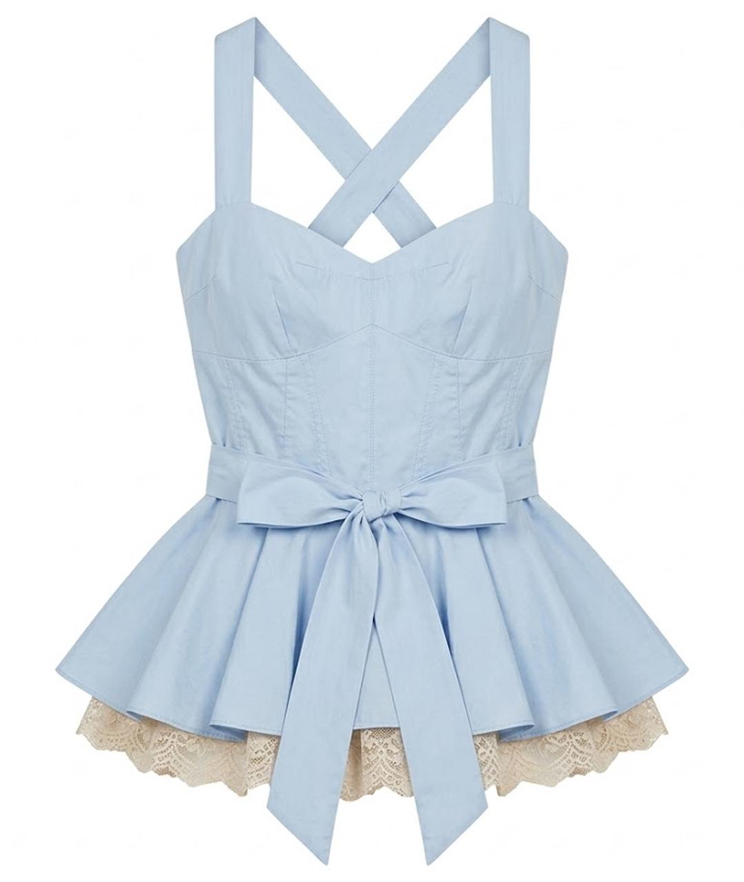 LOUIS VUITTON Голубой хлопковый корсет, фото 1