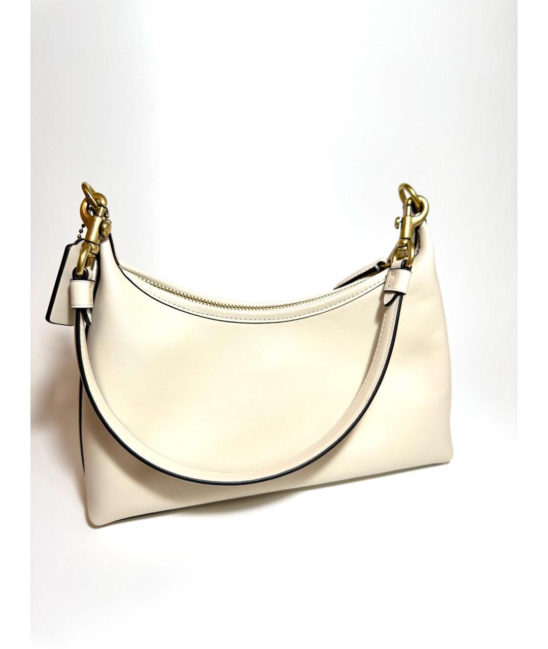 COACH Белая кожаная сумка через плечо, фото 3