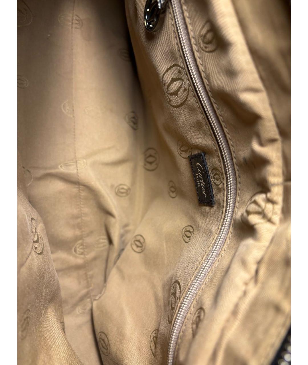 CARTIER Черная кожаная сумка тоут, фото 3